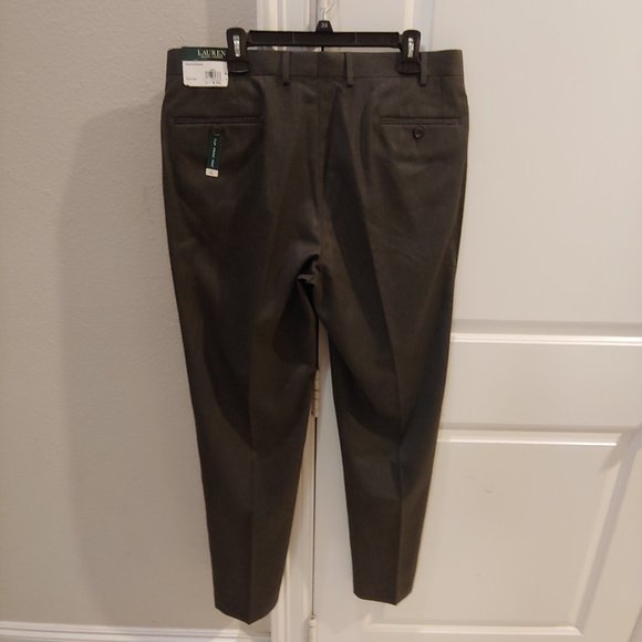 Ralph Lauren Polo Pants Mens 36 x 32 Gray flat front Slacks Polyester Cotton NEW - Picture 4 of 6